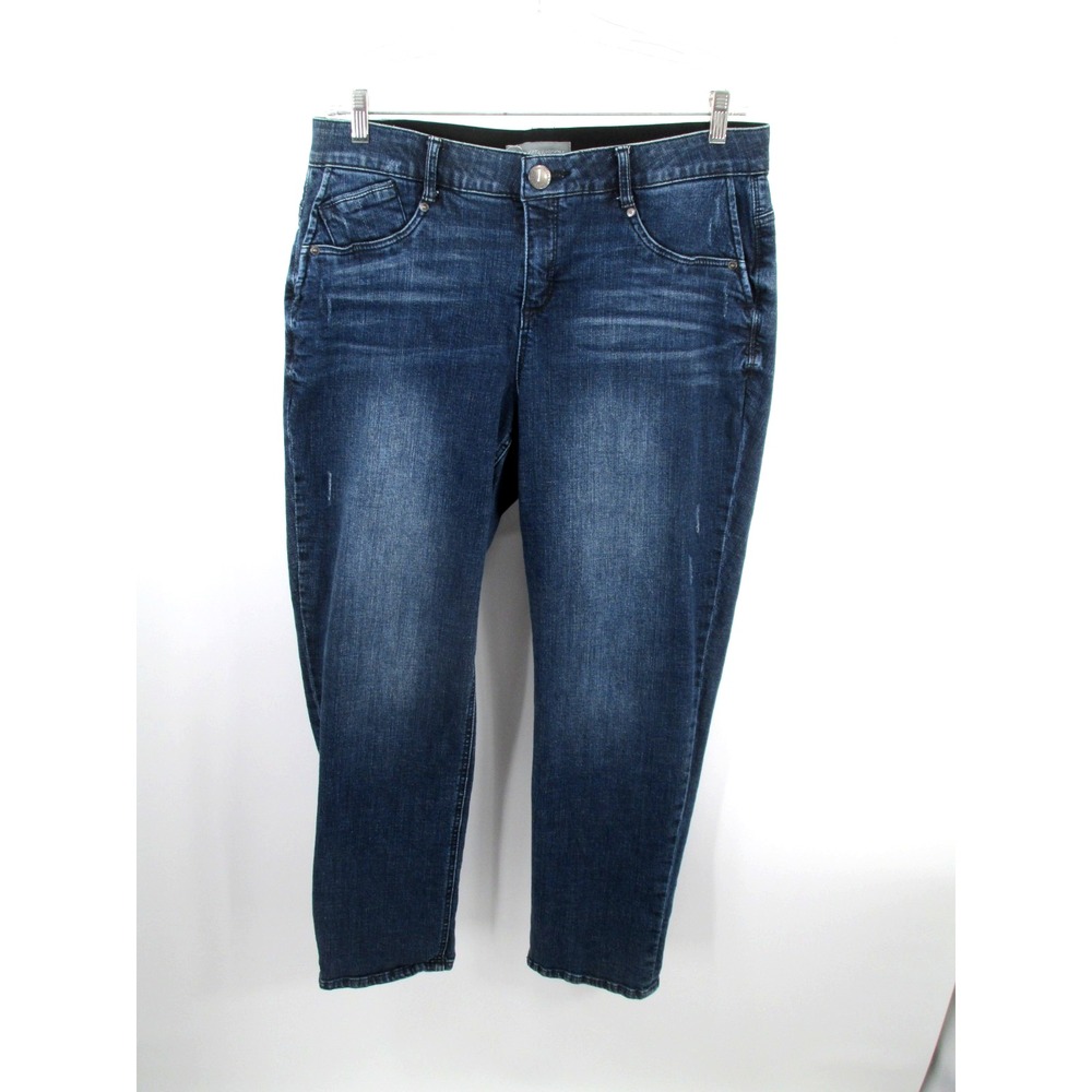 WIT & WISDOM Skinny Jeans Women 16W Blue Denim Stretch Waist Band High Rise